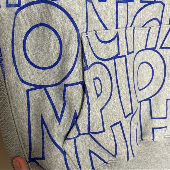 Champion Large Logo Gray Sweatshirt Large - Picture 6 of 9